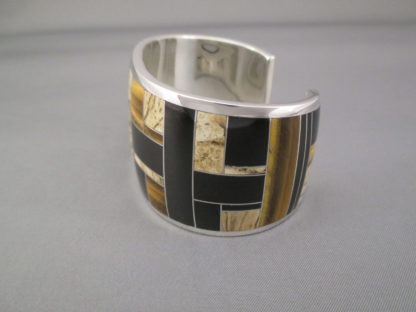 Multi-Stone Inlay Cuff Bracelet