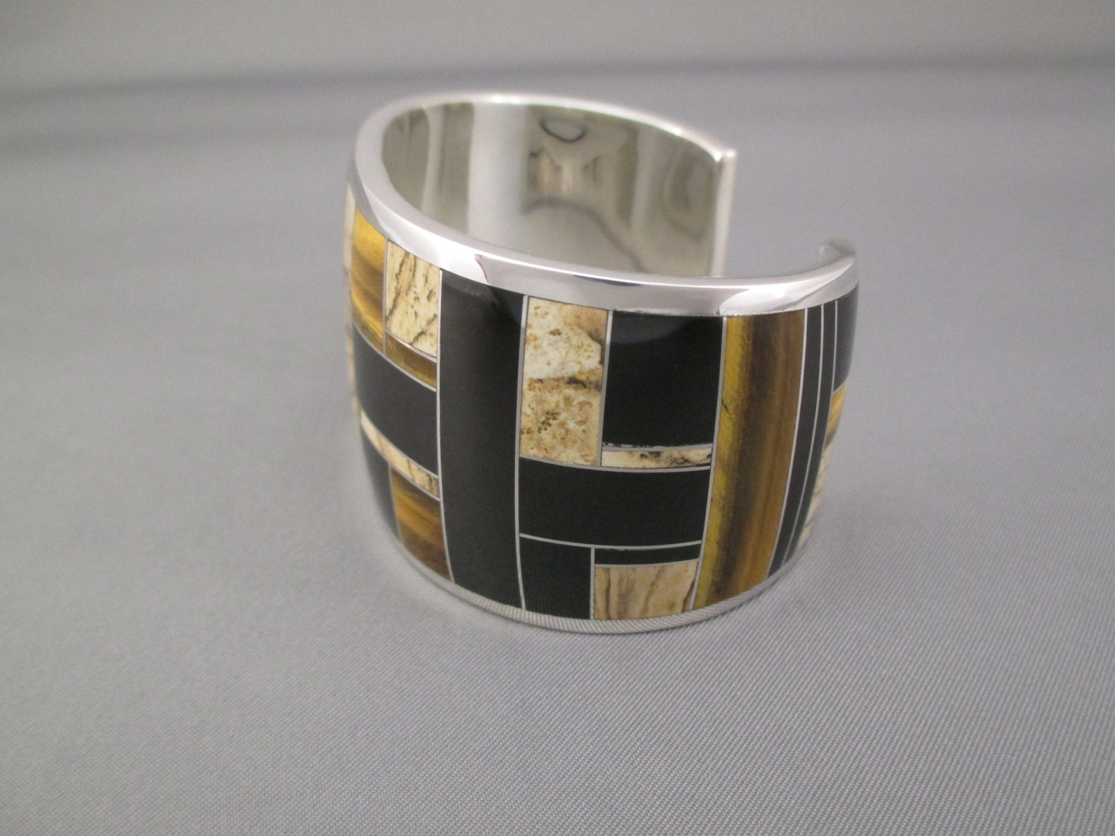 Multi-Stone Inlay Cuff Bracelet