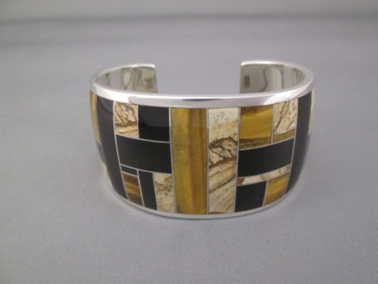 Multi-Stone Inlay Cuff Bracelet