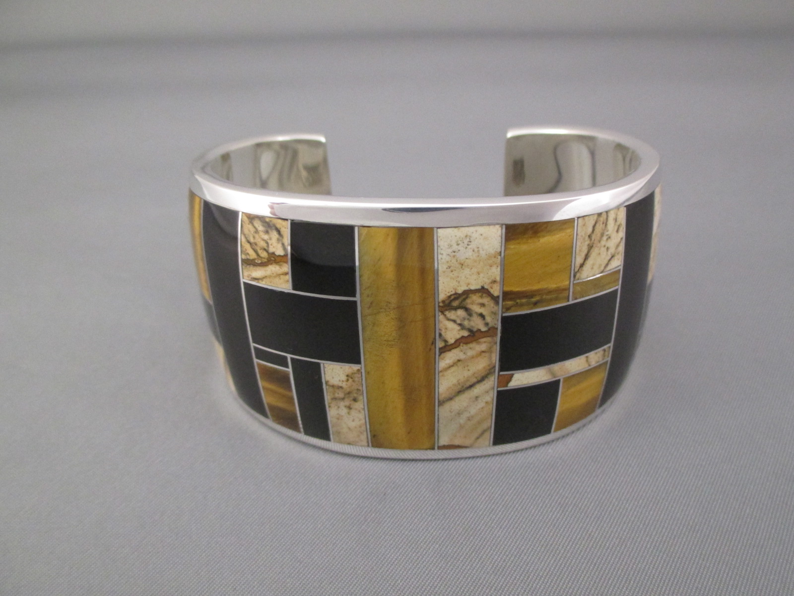 Multi-Stone Inlay Cuff Bracelet