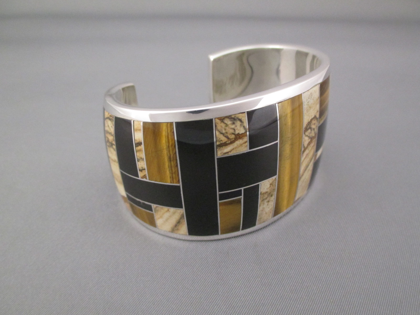 Multi-Stone Inlay Cuff Bracelet