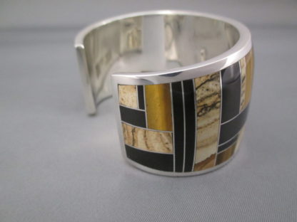 Multi-Stone Inlay Cuff Bracelet