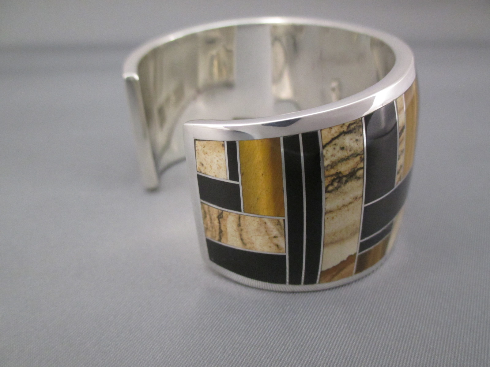 Multi-Stone Inlay Cuff Bracelet