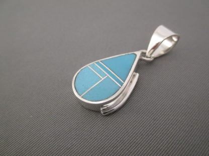 Turquoise Inlay Pendant (Teardrop)