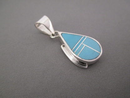 Turquoise Inlay Pendant (Teardrop)