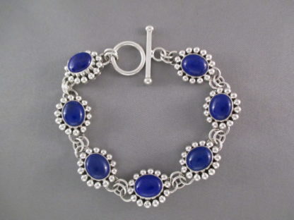 Sterling Silver & Lapis Link Bracelet by Artie Yellowhorse