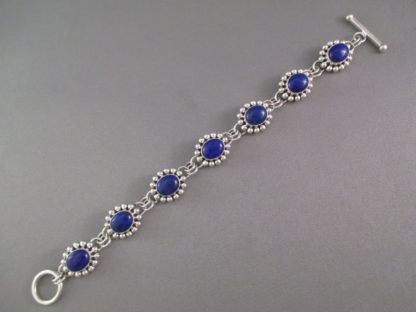 Sterling Silver & Lapis Link Bracelet by Artie Yellowhorse