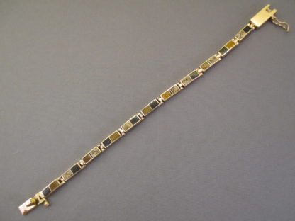 14kt Gold Multi-Stone Inlay Link Bracelet