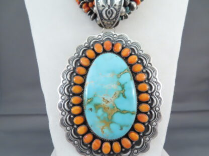 HUGE Royston Turquoise & Spiny Oyster Shell Necklace