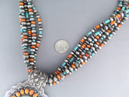 HUGE Royston Turquoise & Spiny Oyster Shell Necklace