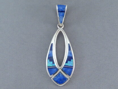 Multi-Stone Inlay Pendant with Opal & Lapis (Larger)