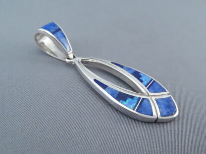 Multi-Stone Inlay Pendant with Opal & Lapis (Larger)