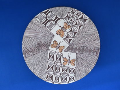 Acoma Pottery Plate with Butterflies by Alicia Sanchez