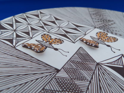 Acoma Pottery Plate with Butterflies by Alicia Sanchez