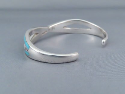 Turquoise Inlay ‘Criss-Cross’ Cuff Bracelet