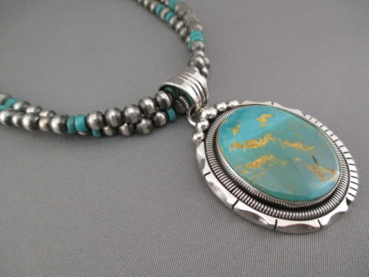 2 Strand Royston Turquoise Pendant Necklace