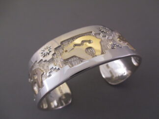 14kt Gold & Sterling Silver 'Bear' Cuff Bracelet