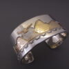Teton Bracelet – Cuff Bracelet with 14kt Gold Tetons, Bison, and Eagle