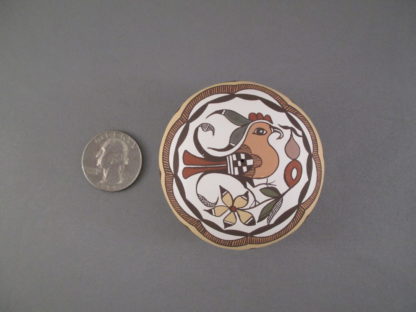 Miniature Acoma Pottery with Parrot by Diane Lewis-Garcia