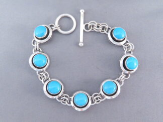 Shadowboxed Sleeping Beauty Turquoise Link Bracelet (Yellowhorse)