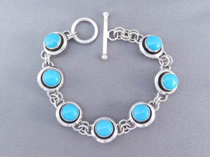 Shadowboxed Sleeping Beauty Turquoise Link Bracelet (Yellowhorse)