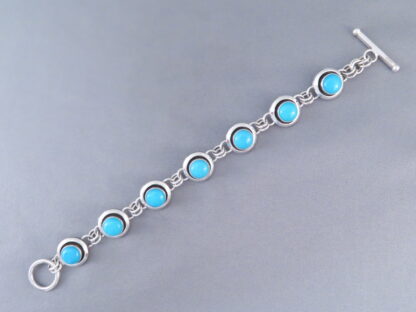 Shadowboxed Sleeping Beauty Turquoise Link Bracelet (Yellowhorse)