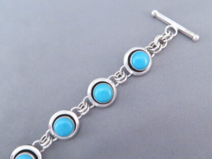 Shadowboxed Sleeping Beauty Turquoise Link Bracelet (Yellowhorse)
