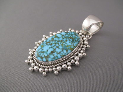 Sterling Silver and Turquoise Mountain Turquoise Pendant by Artie Yellowhorse