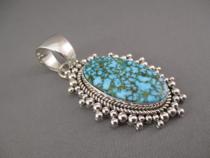 Sterling Silver and Turquoise Mountain Turquoise Pendant by Artie Yellowhorse