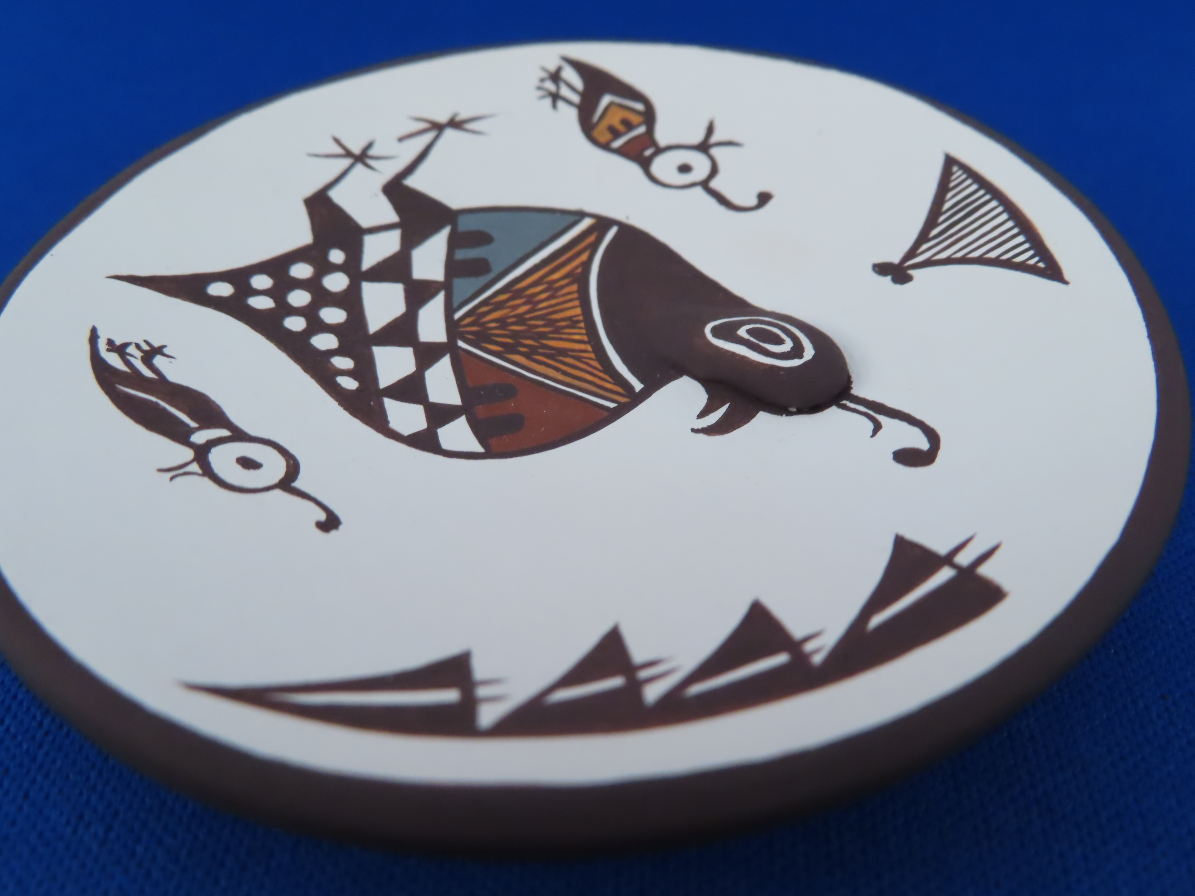 Small Acoma Pottery Plate with Quail