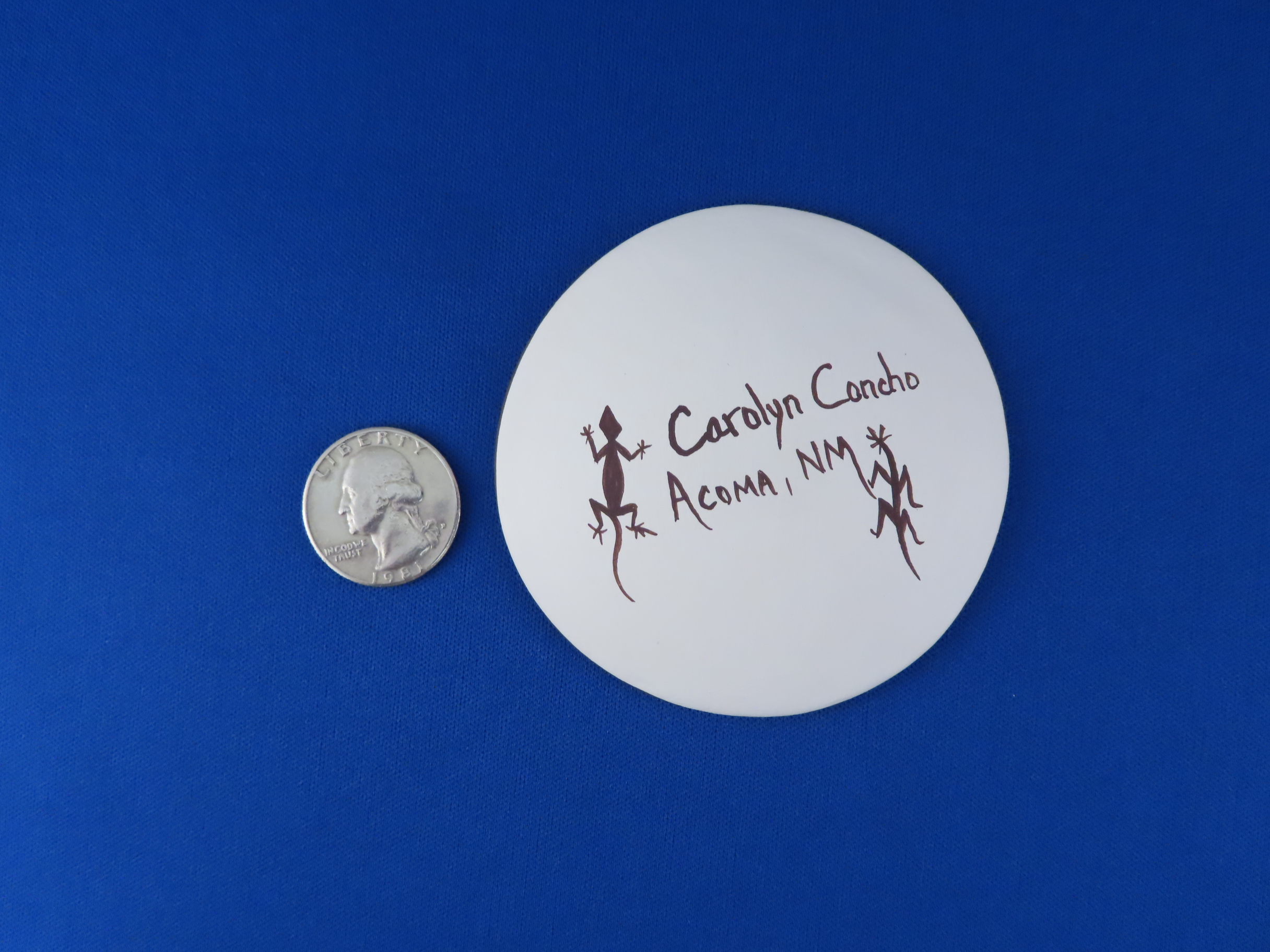 Small Acoma Pottery Plate with Quail