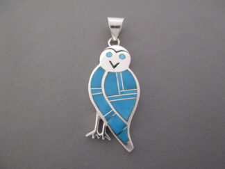 OWL!  Turquoise Inlay Owl Pendant