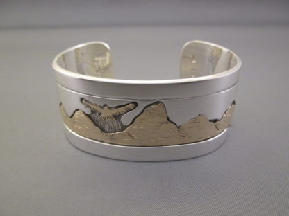 Teton Bracelet – Gold & Silver with BUFFALO and Eagle