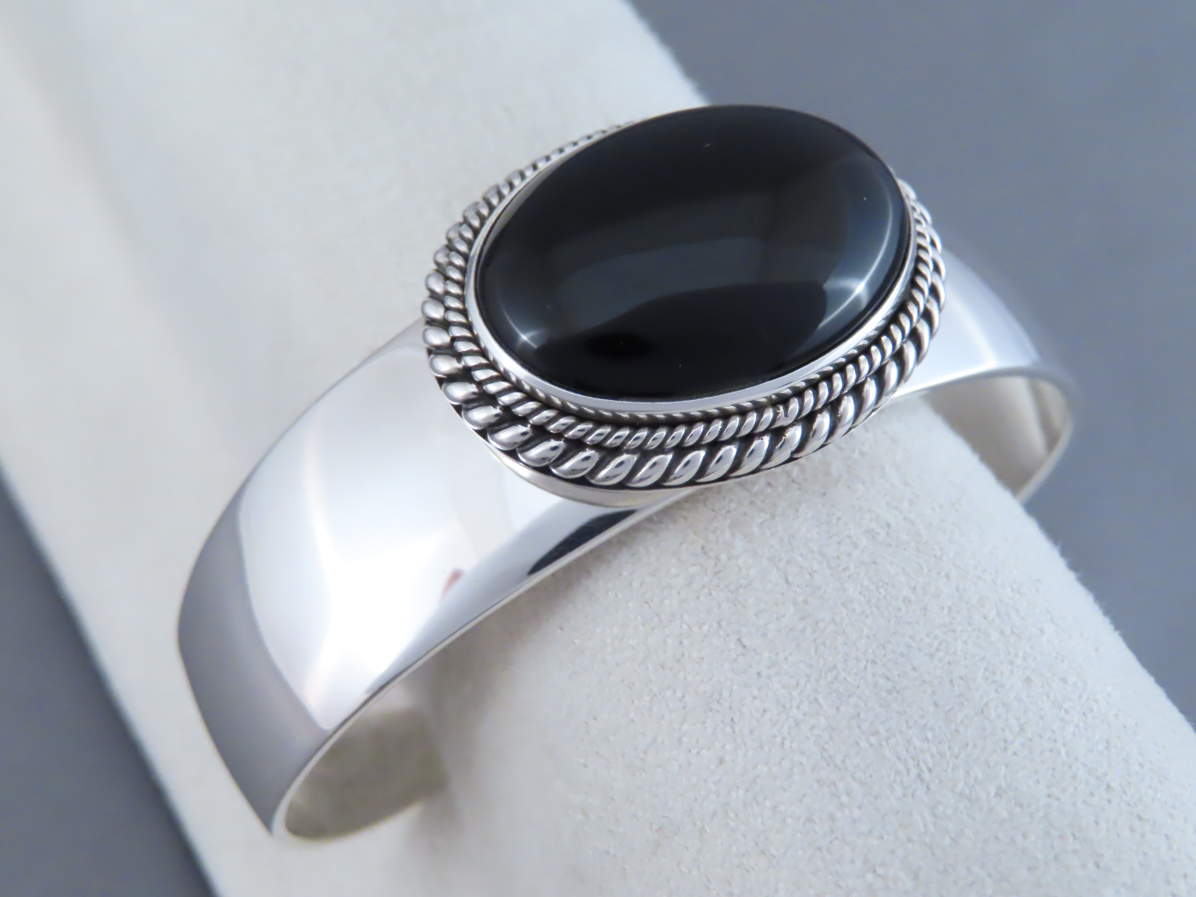 Onyx & Sterling Silver Cuff Bracelet by Artie Yellowhorse