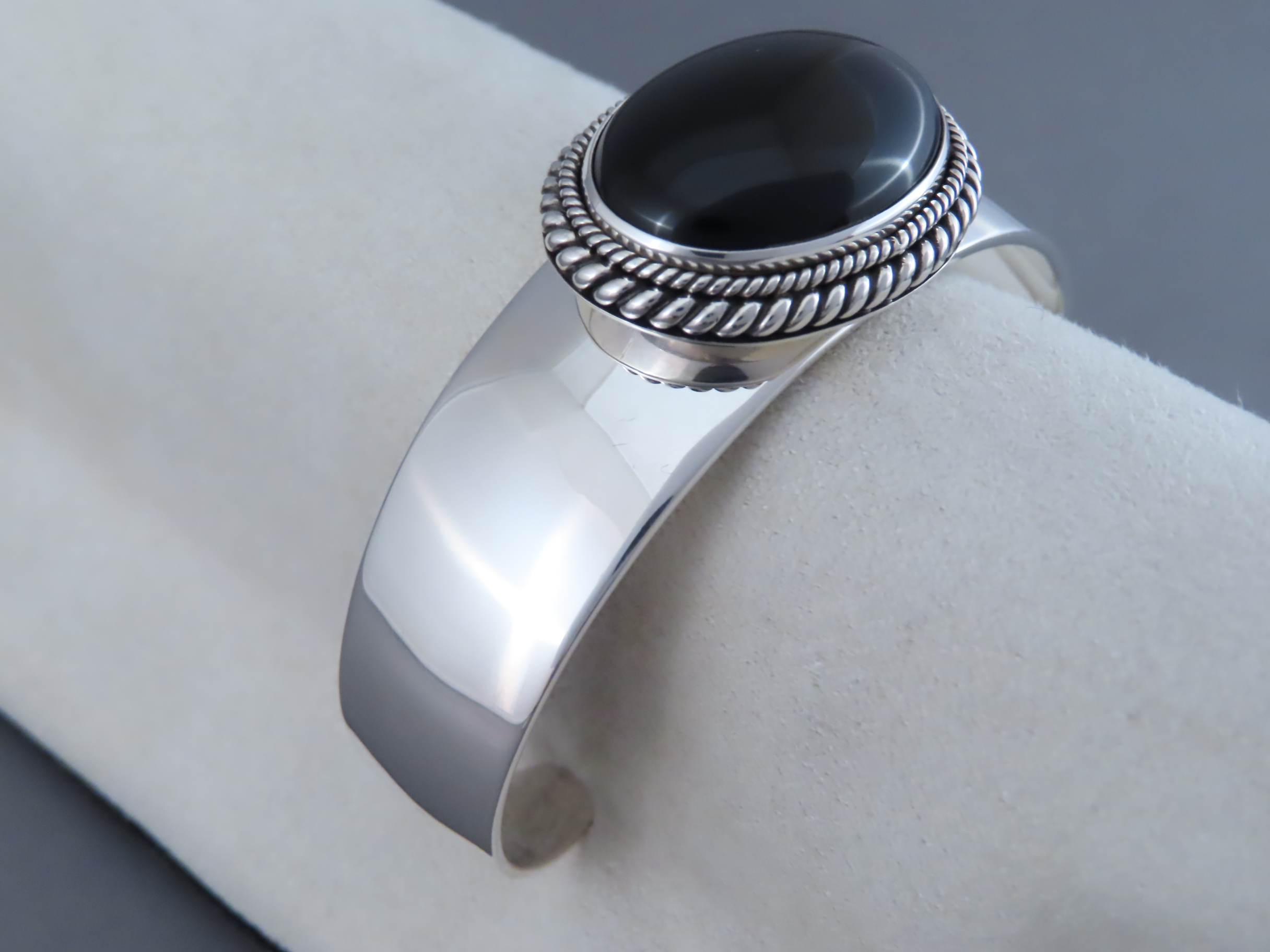 Onyx & Sterling Silver Cuff Bracelet by Artie Yellowhorse
