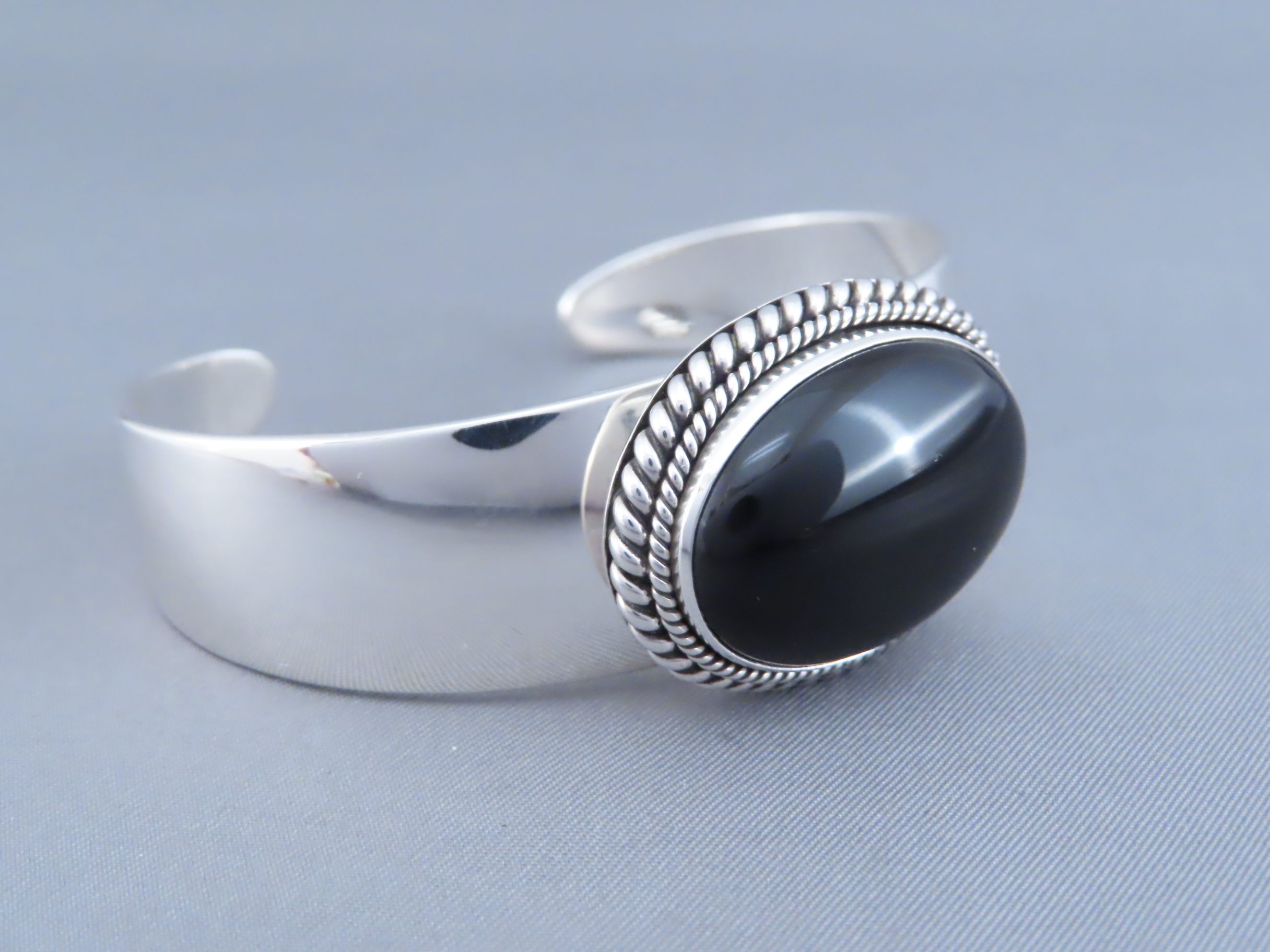 Onyx & Sterling Silver Cuff Bracelet by Artie Yellowhorse