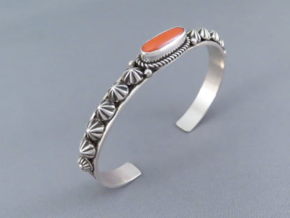 Large Coral Cuff Bracelet in Sterling Silver by Albert Jake