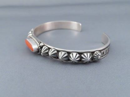 Large Coral Cuff Bracelet in Sterling Silver by Albert Jake