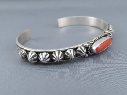 Large Coral Cuff Bracelet in Sterling Silver by Albert Jake
