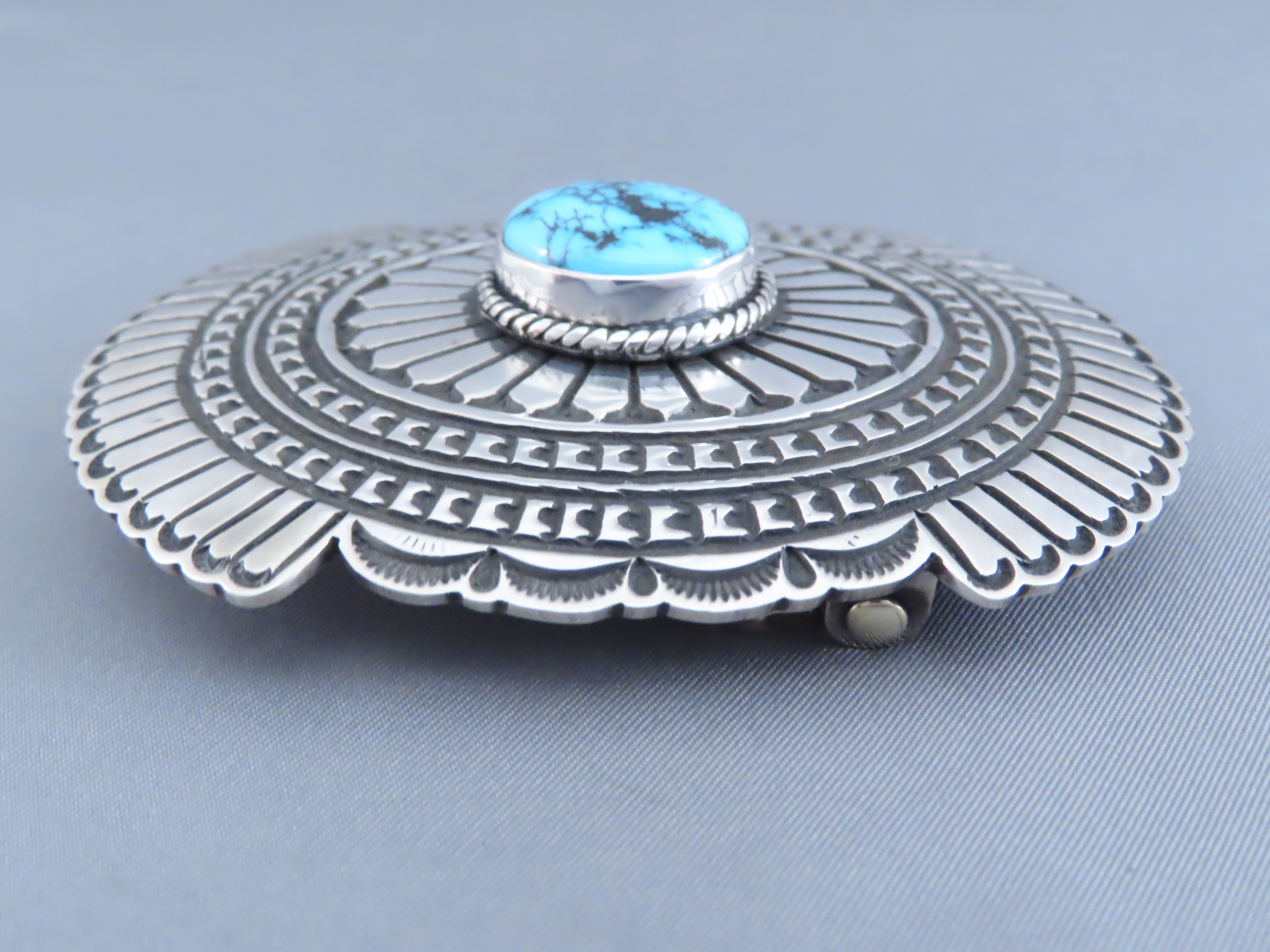 Turquoise Belt Buckle by Tsosie White - Native American Jewelry