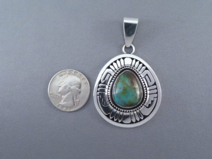 Leonard Nez (Navajo) Blue Gem Turquoise Pendant