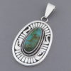 Blue Gem Turquoise Pendant by Leonard Nez