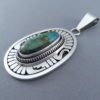 Blue Gem Turquoise Pendant by Leonard Nez