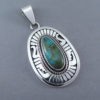 Blue Gem Turquoise Pendant by Leonard Nez