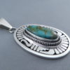 Blue Gem Turquoise Pendant by Leonard Nez