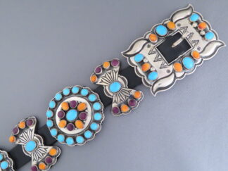 Sleeping Beauty Turquoise & Spiny Oyster Shell Concho Belt by Andy Cadman