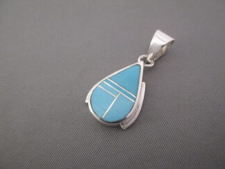 Turquoise Inlay Pendant (Teardrop)