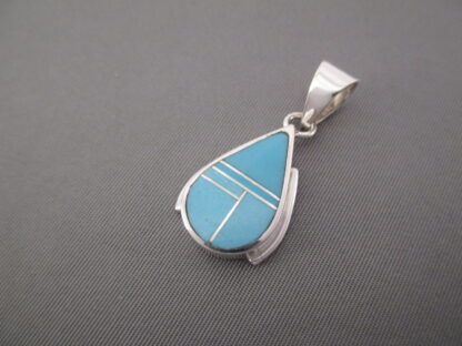 Turquoise Inlay Pendant (Teardrop)