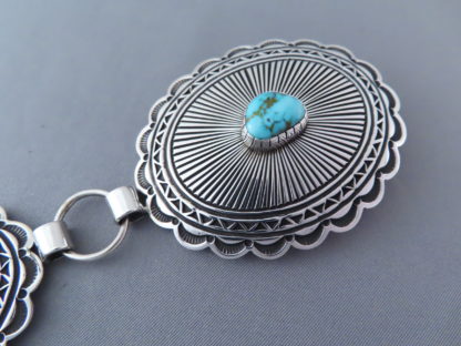 Link Concho Belt with Turquoise by Tsosie Orville White