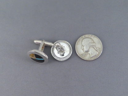 Cufflinks with Multi-Stone & Turquoise Inlay